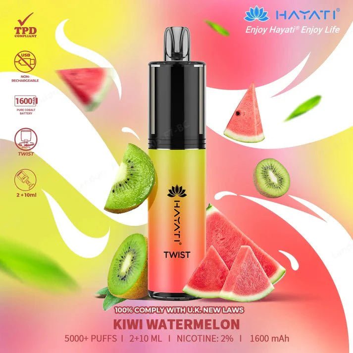 Hayati Twist 5000 Puffs Disposable Vape Pod Kit Box of 10 - Direct Vape Wholesale Hayati Twist 5000 Puffs Disposable Vape Pod Kit Box of 10 - Direct Vape Wholesale