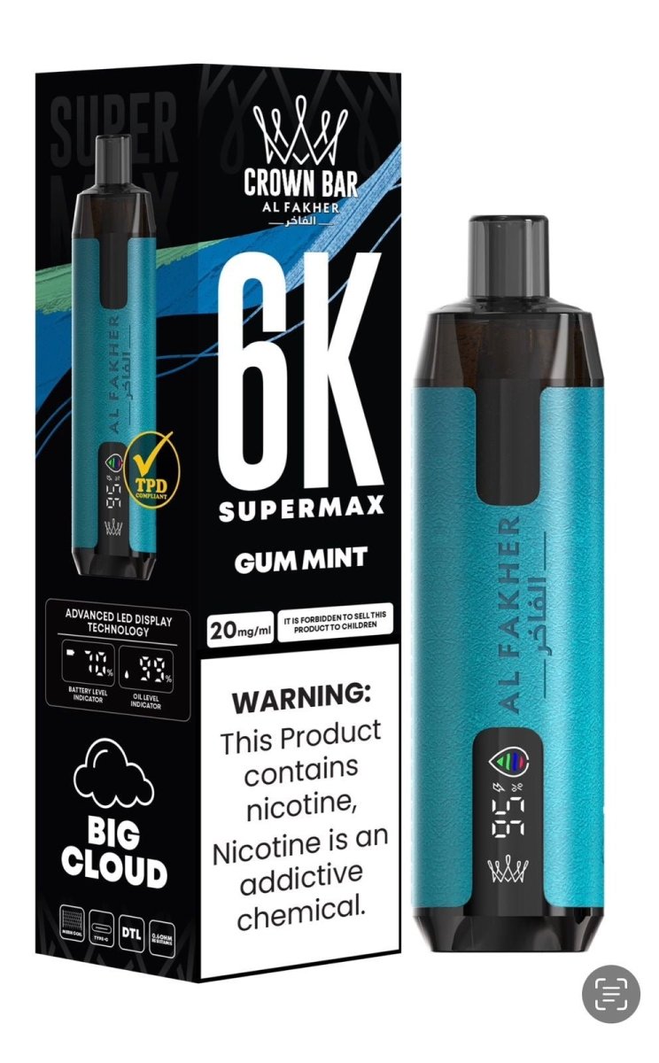 Al Fakher Supermax 6k prefilled Vape kit Box of 10 Al Fakher Supermax 6k prefilled Vape kit Box of 10