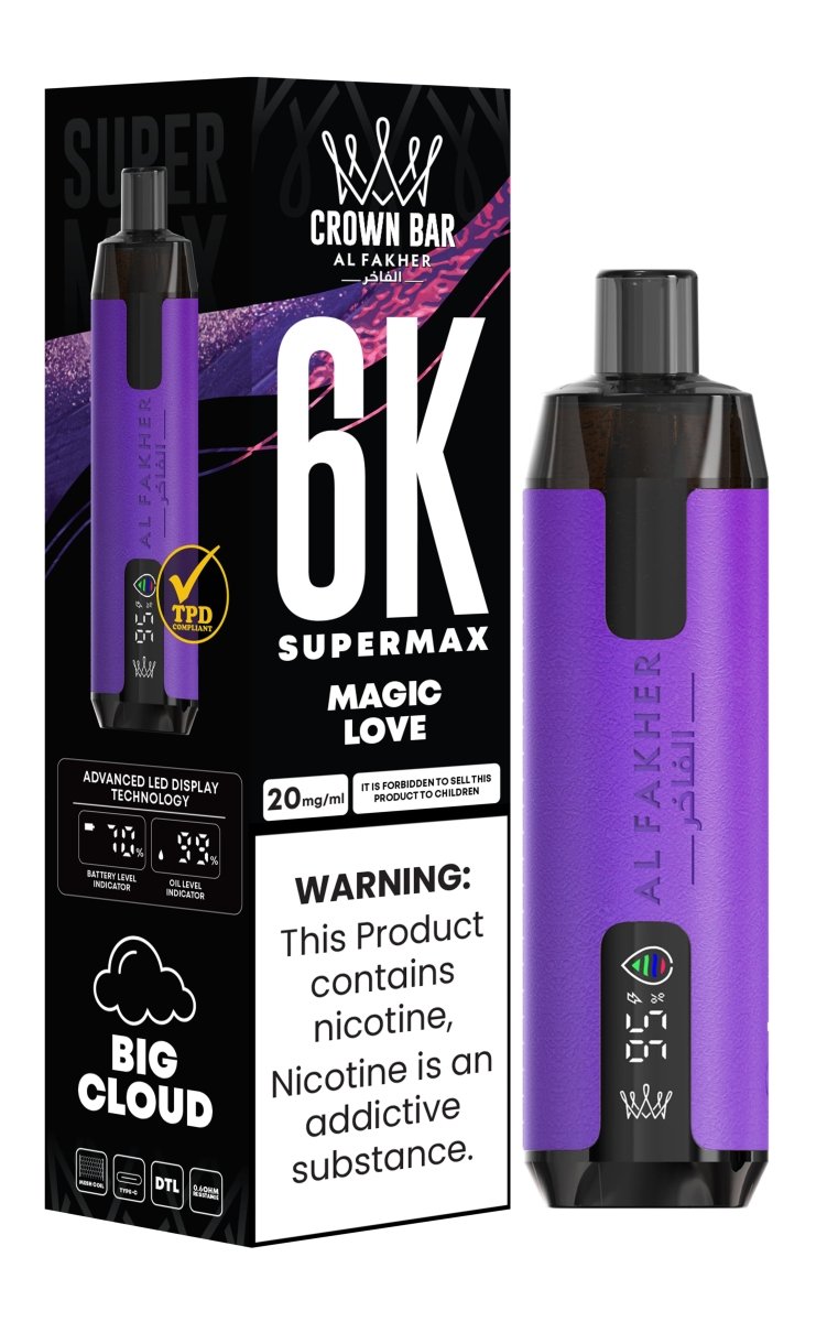Al Fakher Supermax 6k prefilled Vape kit Box of 10 Al Fakher Supermax 6k prefilled Vape kit Box of 10