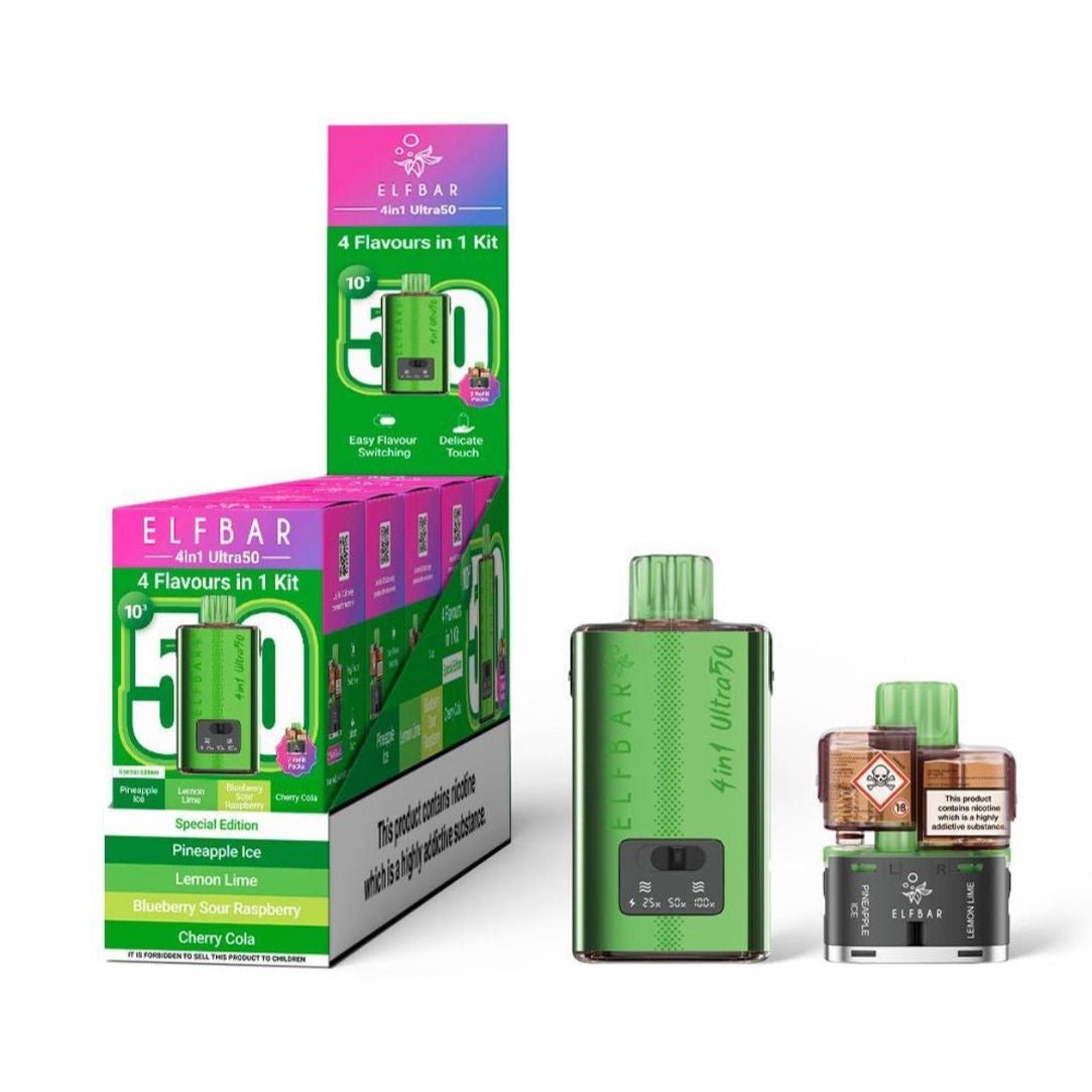 Elf Bar 4 in 1 Ultra 50 Vape Kit (Pack of 5) - Direct Vape Wholesale Elf Bar 4 in 1 Ultra 50 Vape Kit (Pack of 5) - Direct Vape Wholesale