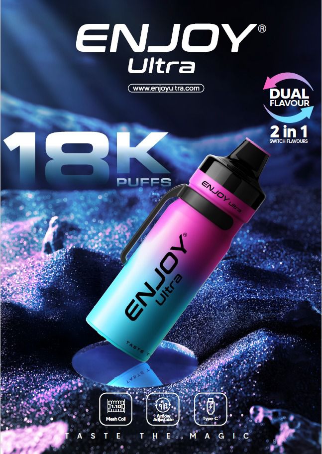 Enjoy Vape Disposable Enjoy Ultra 18k Puffs Dual Flavours Disposable Vape Enjoy Vape Disposable Enjoy Ultra 18k Puffs Dual Flavours Disposable Vape