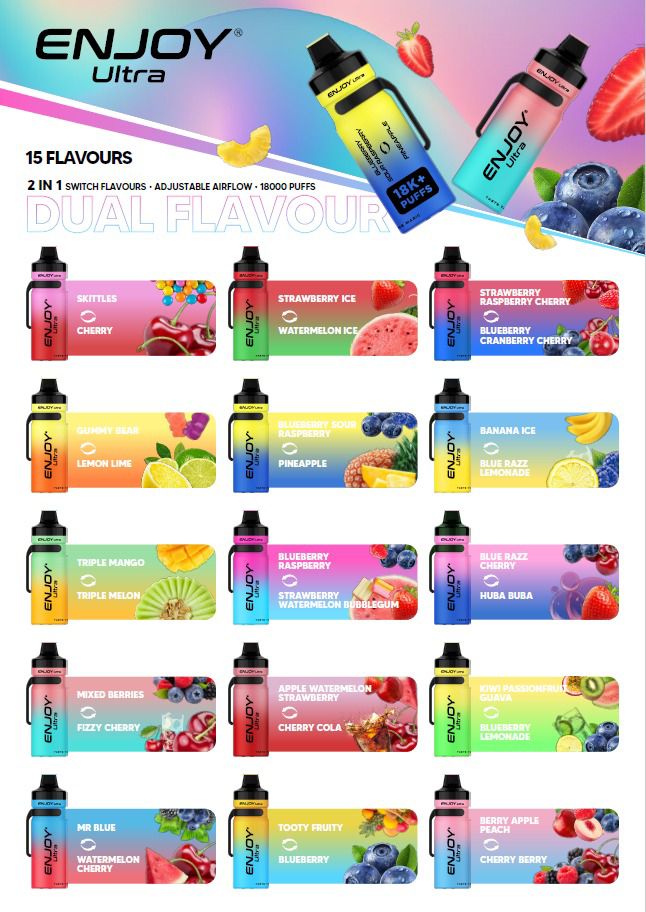 Enjoy Ultra 18k Vape Kit 2 In 1 Box of 10 Enjoy Ultra 18k Vape Kit 2 In 1 Box of 10